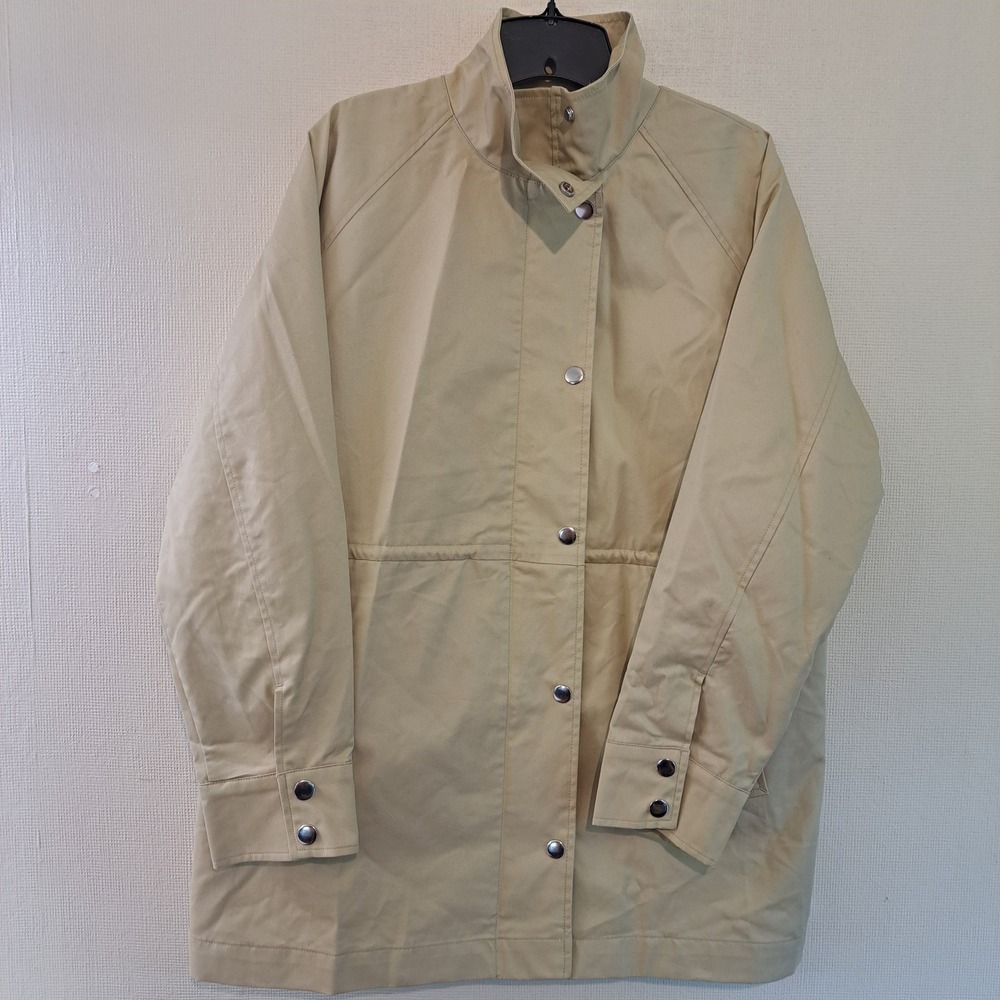 A New Day Womens Femme Anorak Jacket M Tan NWT Utility Drawstring Waist 1972-220